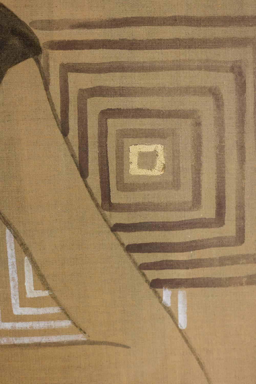 XX secolo Tela dipinta raffigurante una donna elegante degli anni '50. Contemporaneo. in vendita