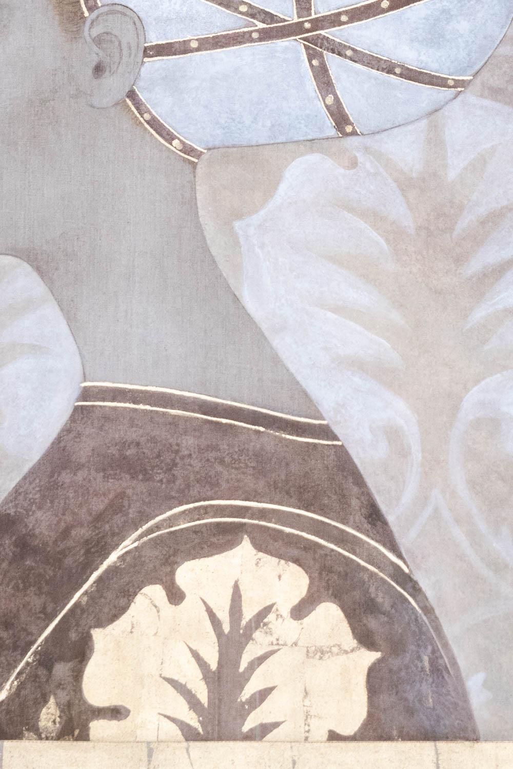 French Painted canvas representing an Italian noble woman. Contemporary. For Sale