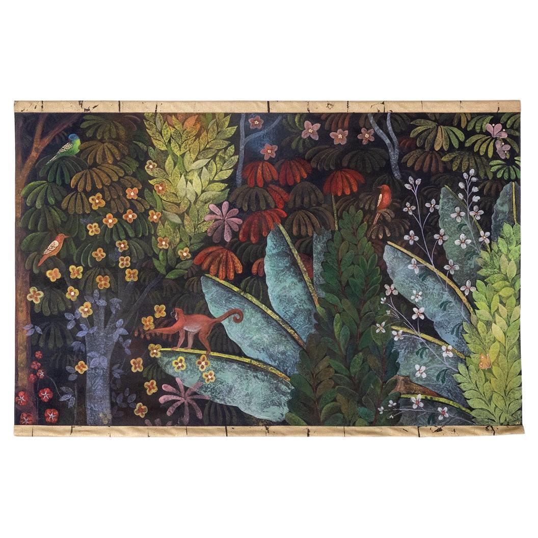 Painted canvas representing animals. Contemporary work.