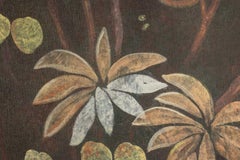 Painted canvas representing animals on an exotic background. Contemporary.