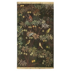 Painted canvas representing animals on an exotic background. Contemporary.