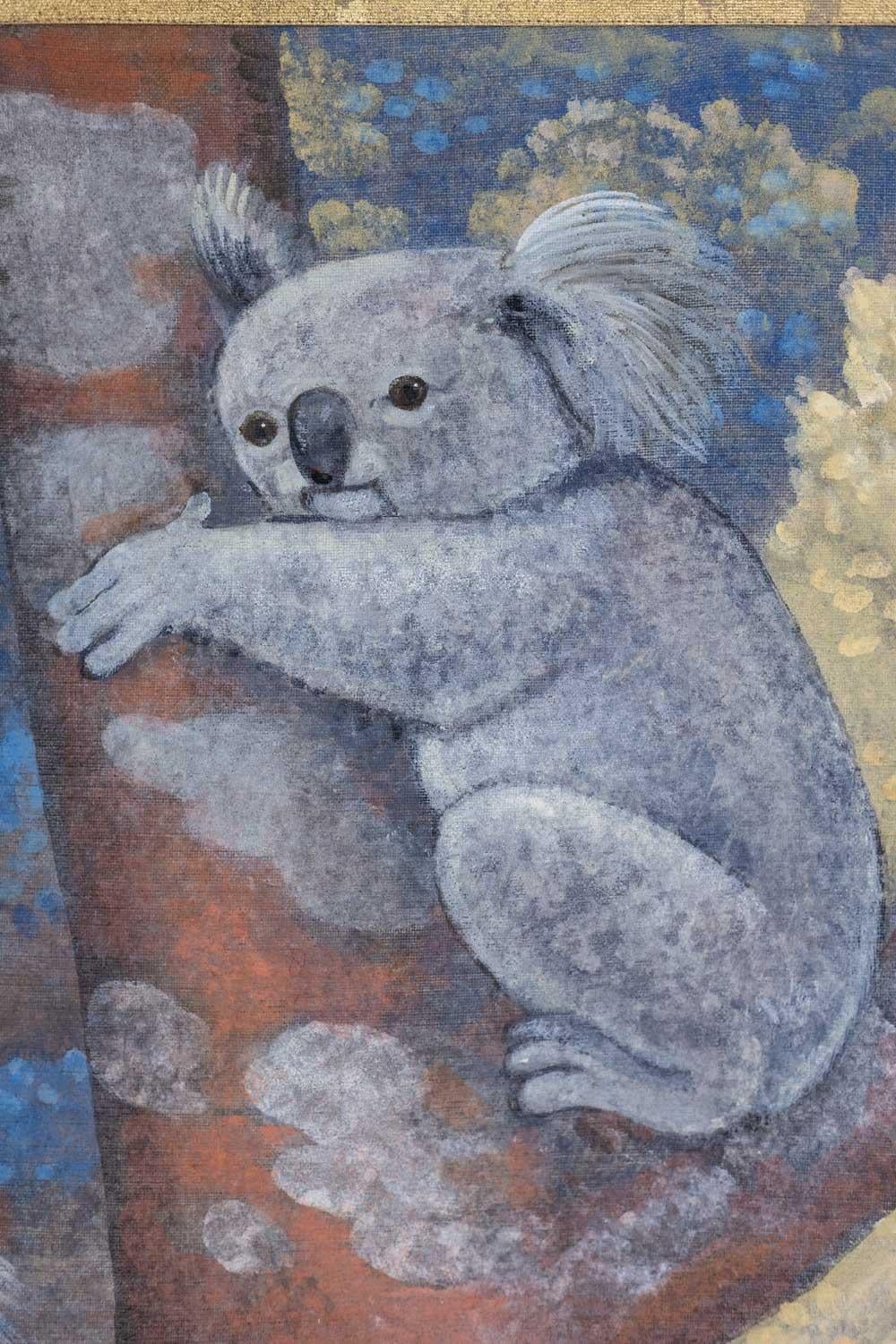 Painted canvas representing koalas. Contemporary work. For Sale 3