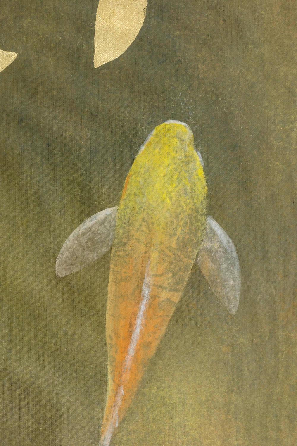 Painted Canvas Representing Koi Carp, Contemporary Work For Sale 2