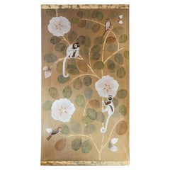 Painted canvas representing lemurs. Contemporary work.