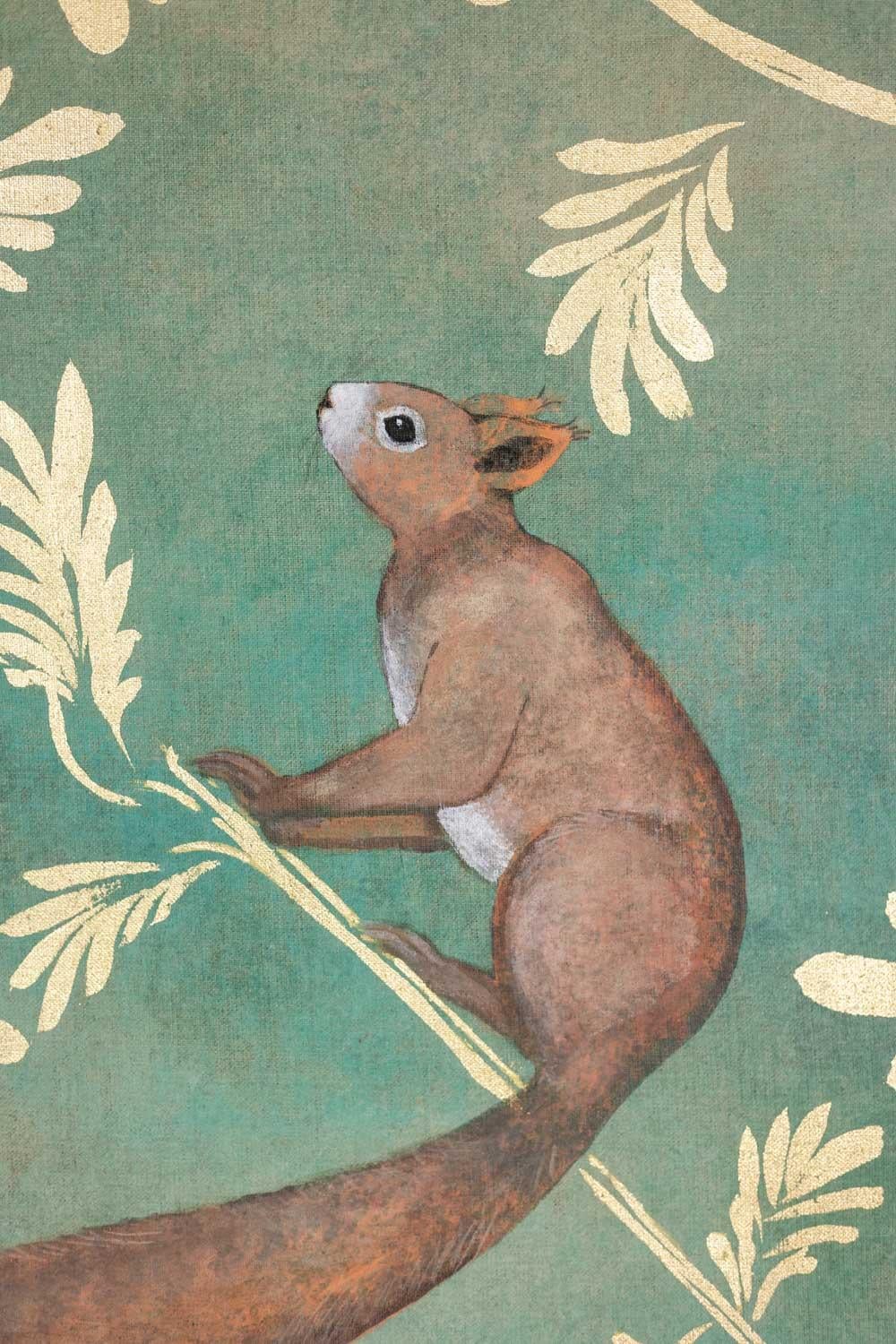 Bemalte Leinwand, die Eichhörnchen darstellt. Zeitgenössisch. (Französisch) im Angebot