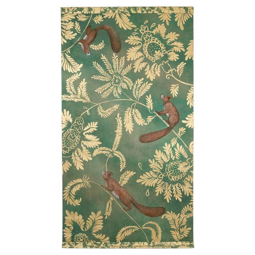 Painted canvas representing squirrels. Contemporary.