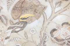 Painted canvas representing toucans. Contemporary work.