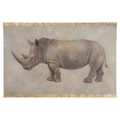 Painted Canvas, Rhinoceros, Contemporary Work