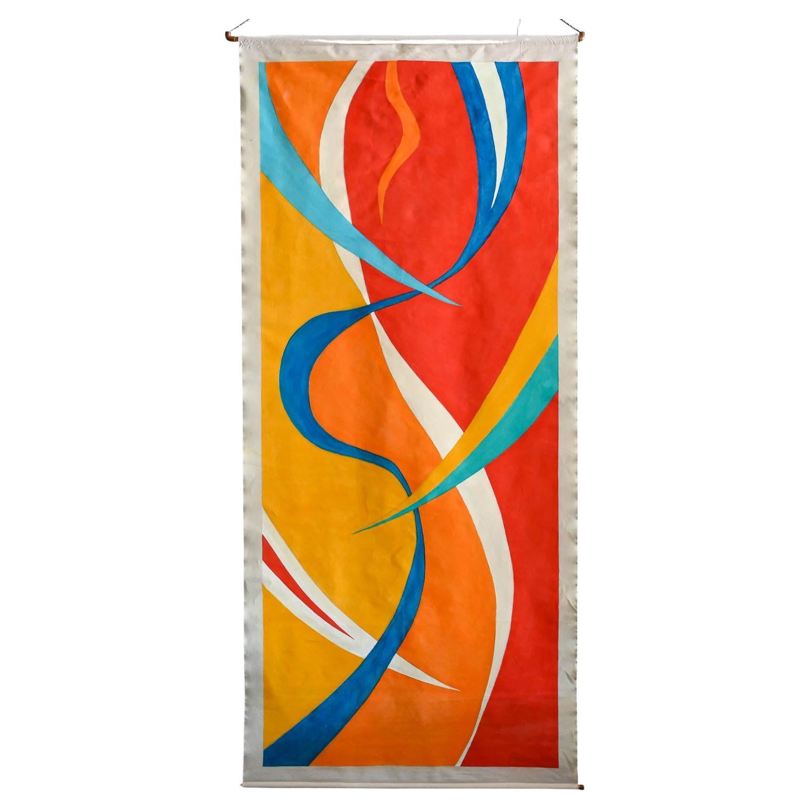 Painted Canvas Wall Hanging by Arizona/California Artist Jean Klafs, 1984