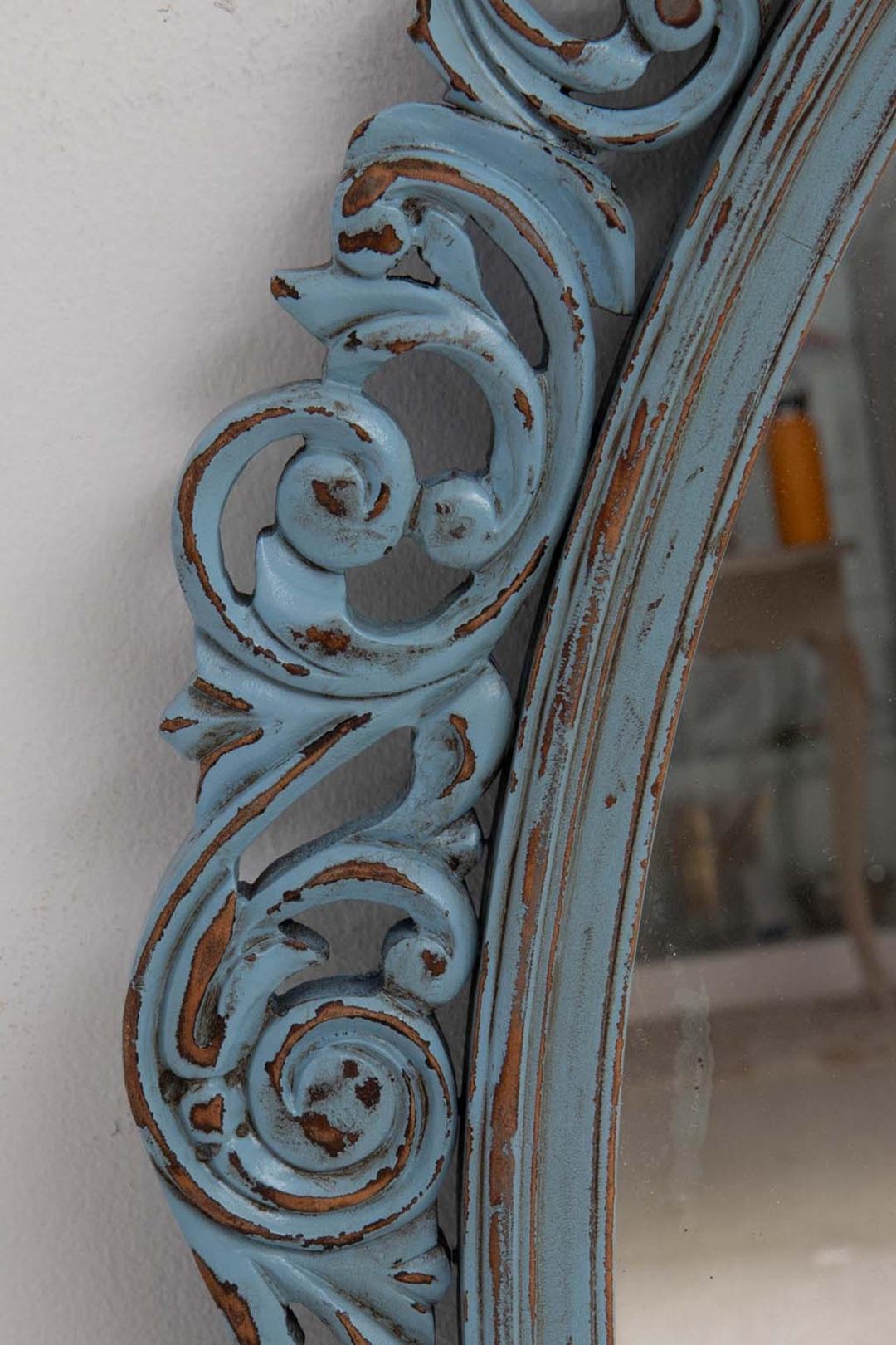 Hollywood Regency Miroir peint et sculpté en vente
