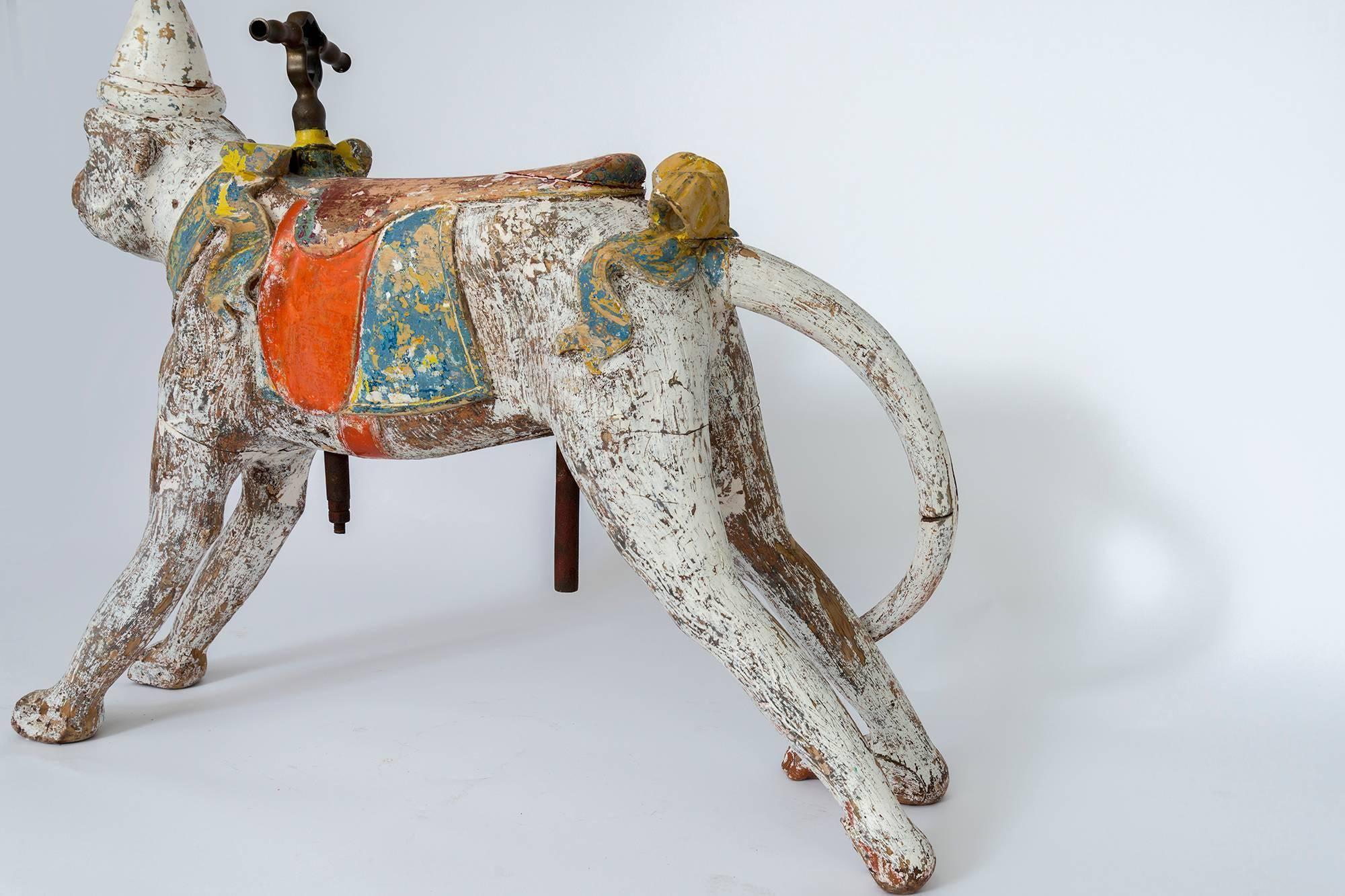 Painted Carved Wooden Carousel Monkey 2