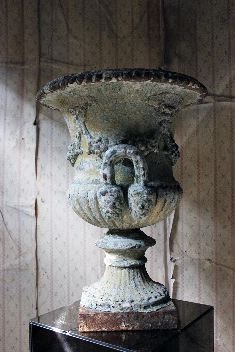 Late 19th Century Painted Cast Iron Campana Urn Attributed to Andrew Handyside, circa 1870