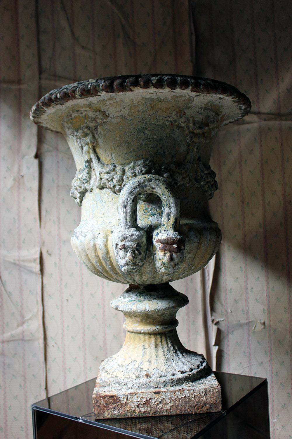 Painted Cast Iron Campana Urn Attributed to Andrew Handyside, circa 1870 5