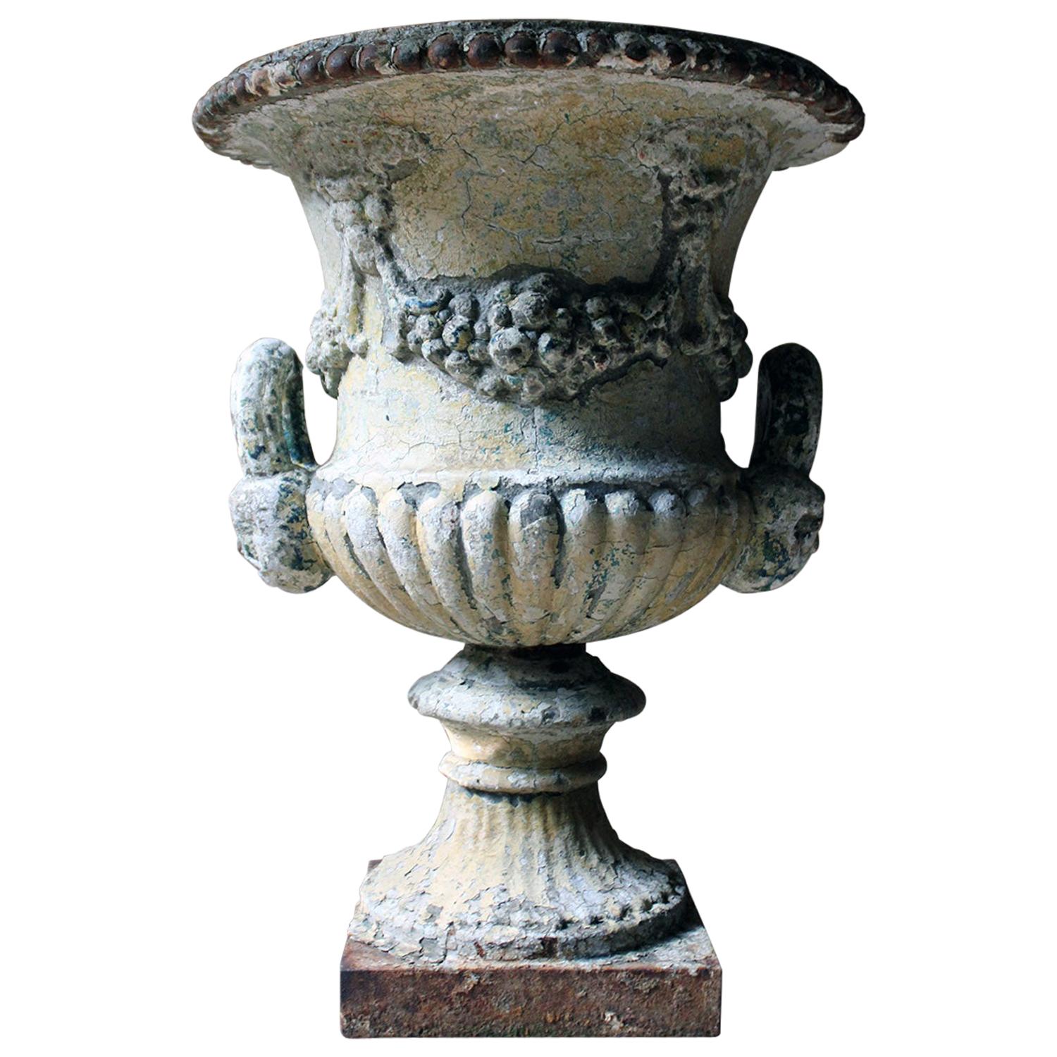 Painted Cast Iron Campana Urn Attributed to Andrew Handyside, circa 1870
