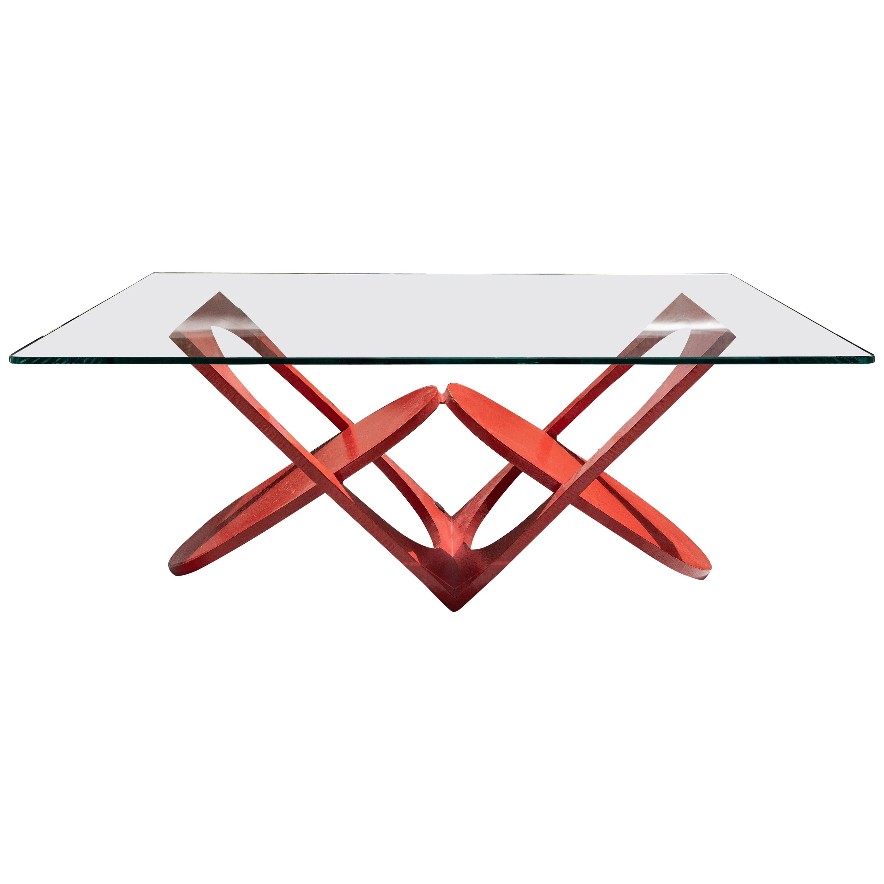 Painted Cast Iron Low Table by Valenti, Barcelona, circa 1970