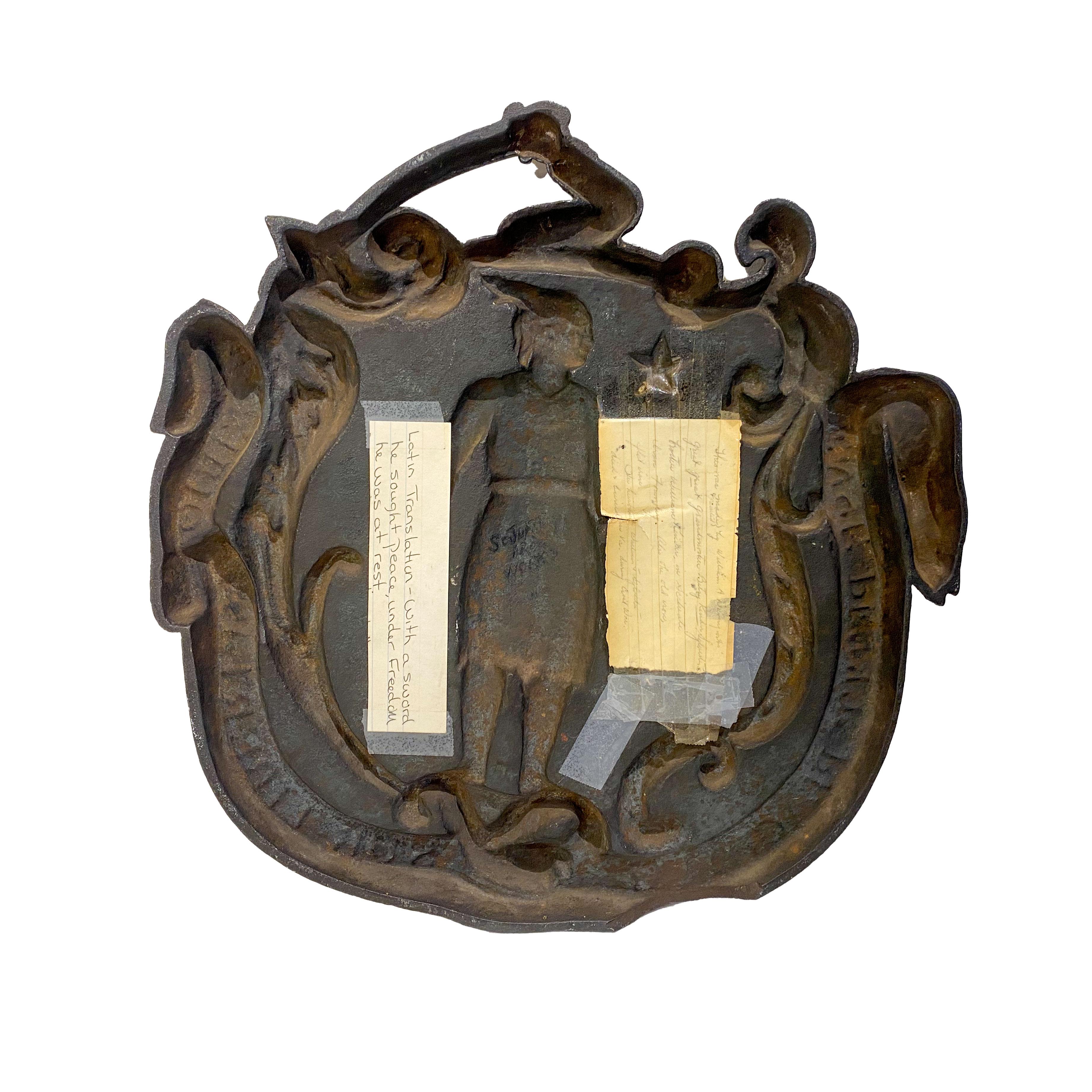 Painted Cast Iron State Seal of Massachusetts 1