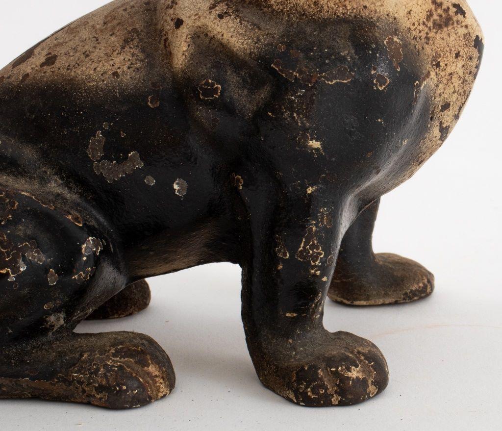 Painted Cast Iron Terrier Form Doorstops, 2 In Good Condition For Sale In New York, NY