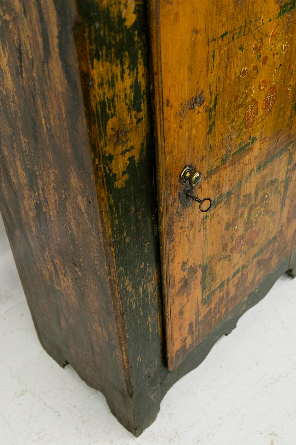Mid-19th Century Painted Central European Food Cupboard