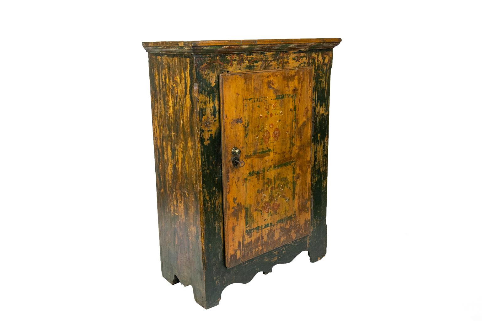 Brass Painted Central European Food Cupboard