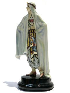 Céramique peinteida Odalisque de Josef Lorenzl signée Goldscheider