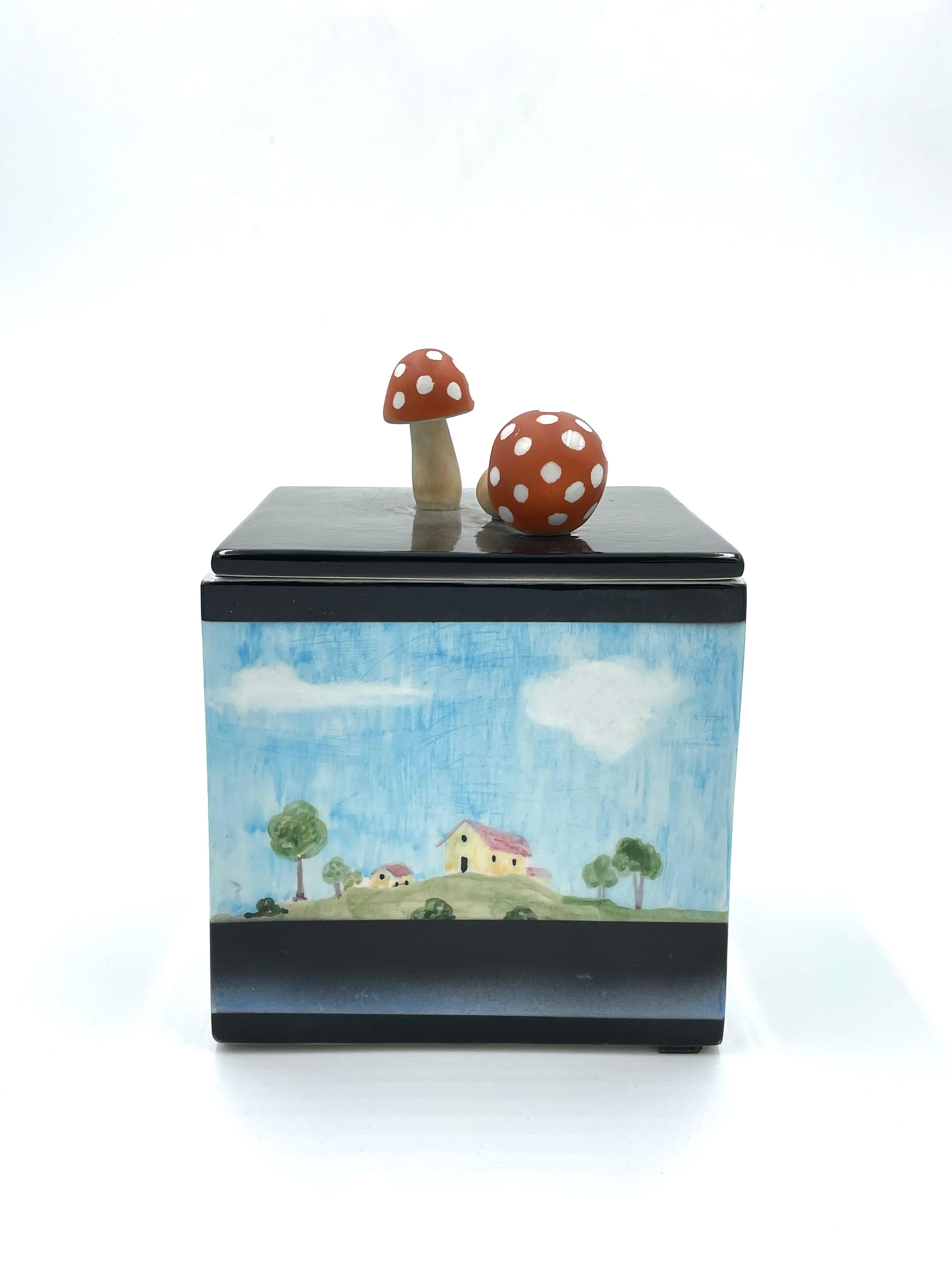 Other Painted Ceramic Box, Lenci Turin Manufactory, Late 1950s For Sale