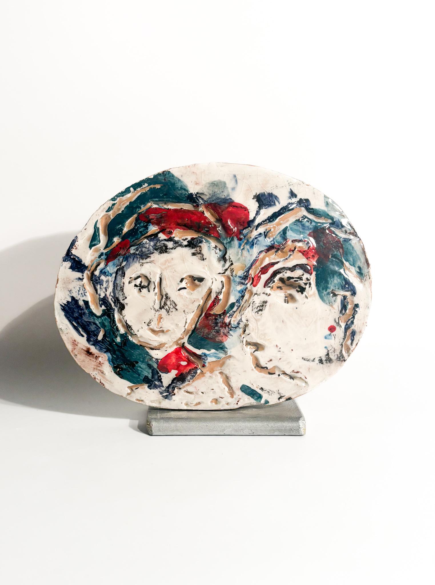 Hand-painted ceramic plate made by Ernesto Treccani in the 1970s.

Ø cm 20 h cm 15,5

Ernesto Treccani was an Italian painter, engraver, and writer, a prominent figure in the Italian artistic and cultural scene of the 20th century. Born in Milan in
