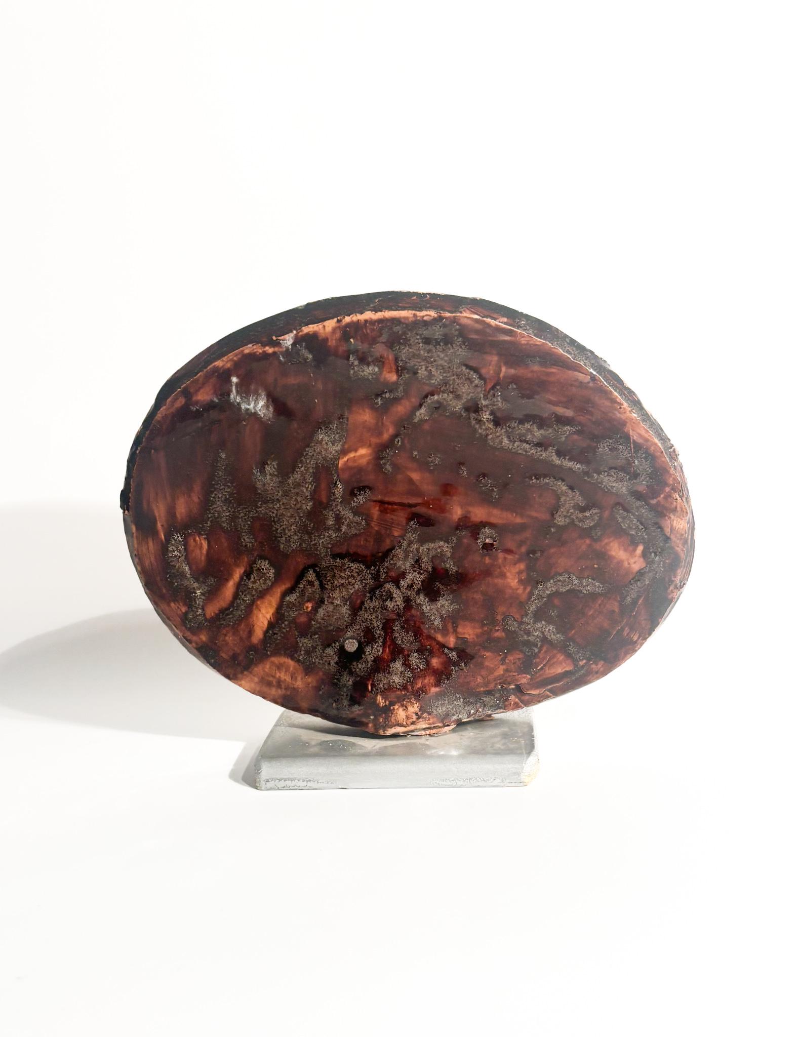 Painted Ceramic Plate by Ernesto Treccani 1970s For Sale 1