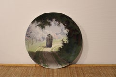 Painted ceramic plate, France 20th century