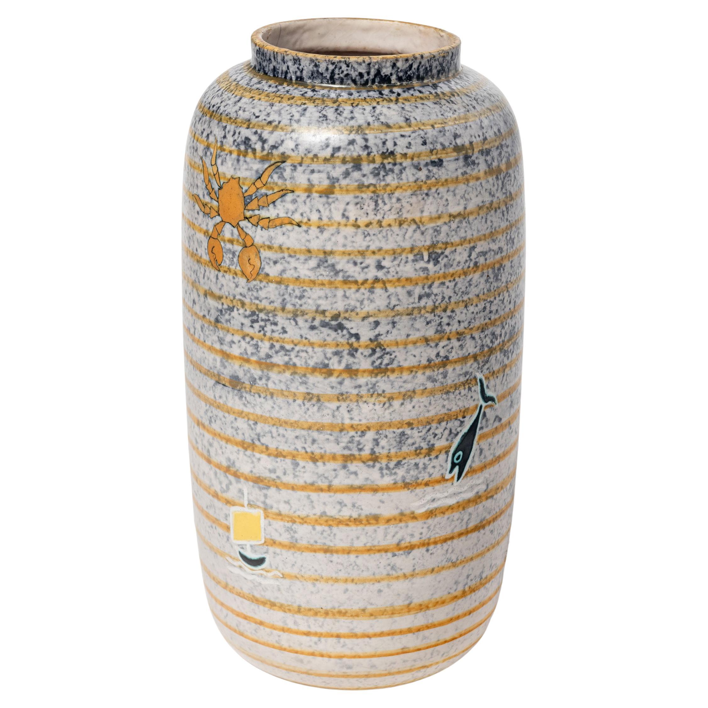 Painted ceramic vase. Italy, circa 1930.