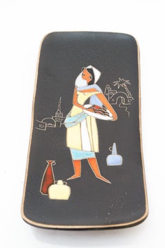 Painted Ceramic Wall Decoration vienna around 1960s
