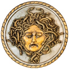 Painted Chalk Plate with "Medusa", Italian Manufacture, 2007