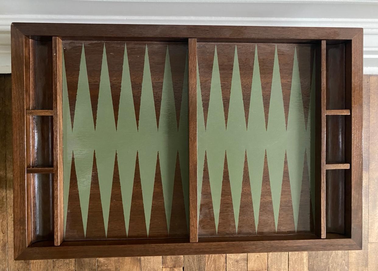 Contemporary Painted Chess and Backgammon Game Tables For Sale