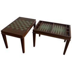Painted Chess and Backgammon Game Tables