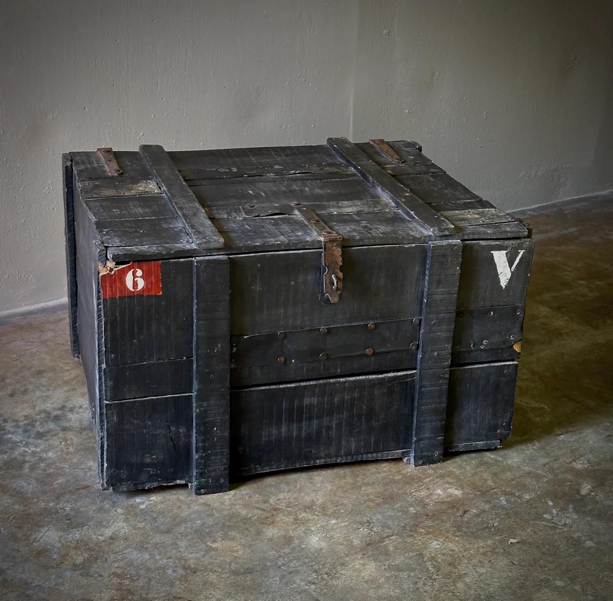 Wood Painted Chest For Sale