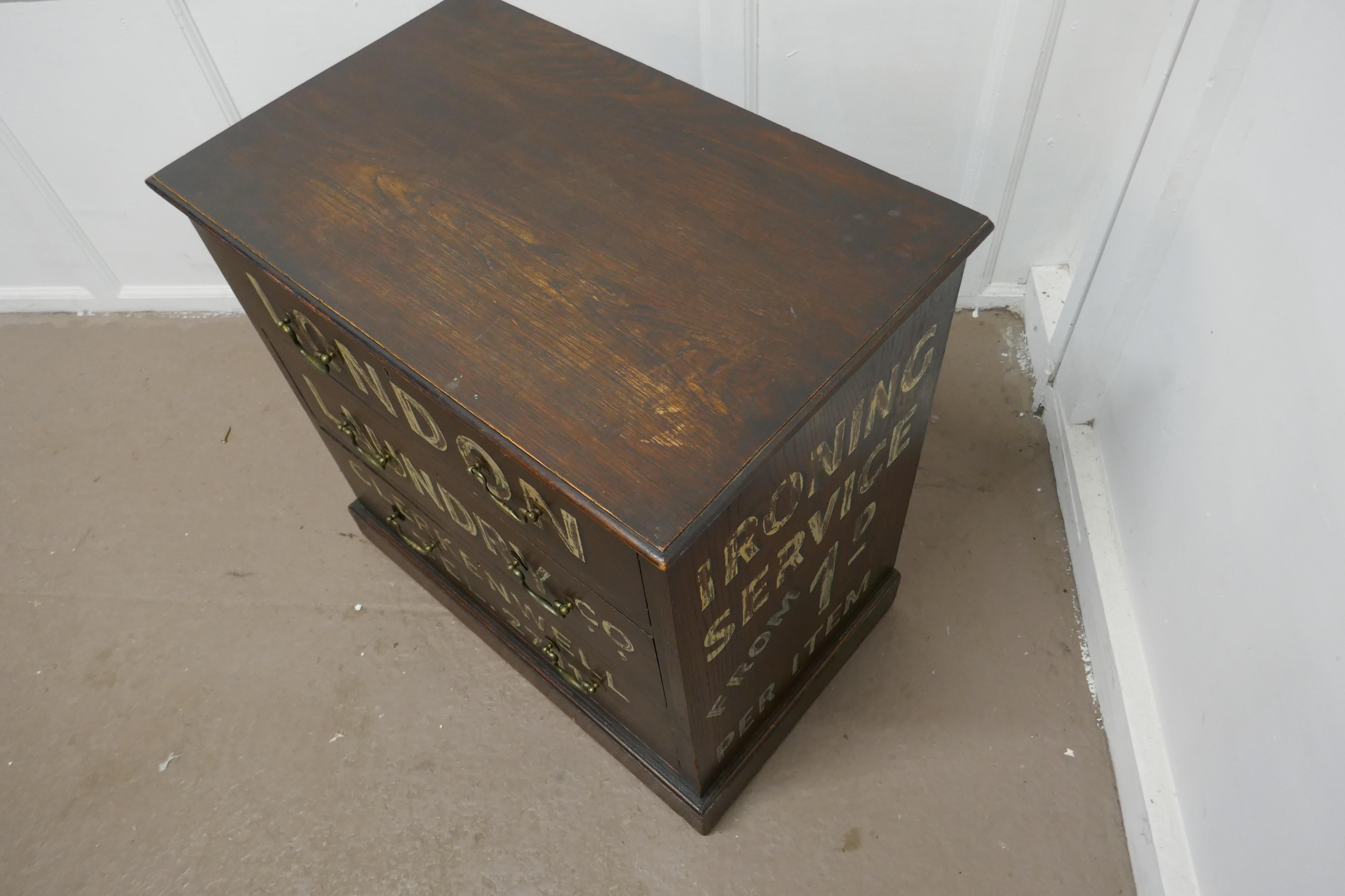 Painted Chest of Drawers, Advertising the London Laundry Co In Good Condition In Chillerton, Isle of Wight