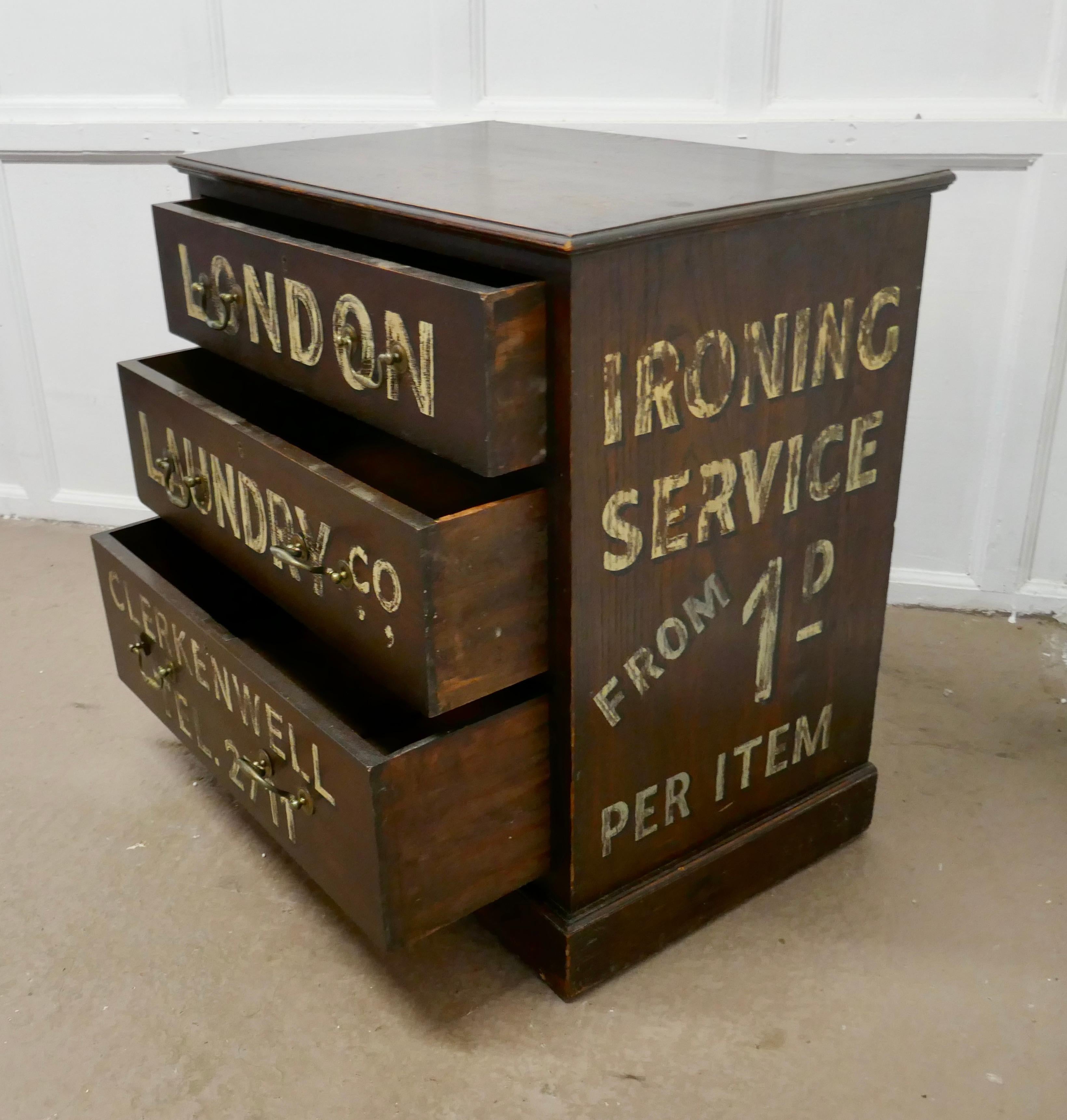 20th Century Painted Chest of Drawers, Advertising the London Laundry Co