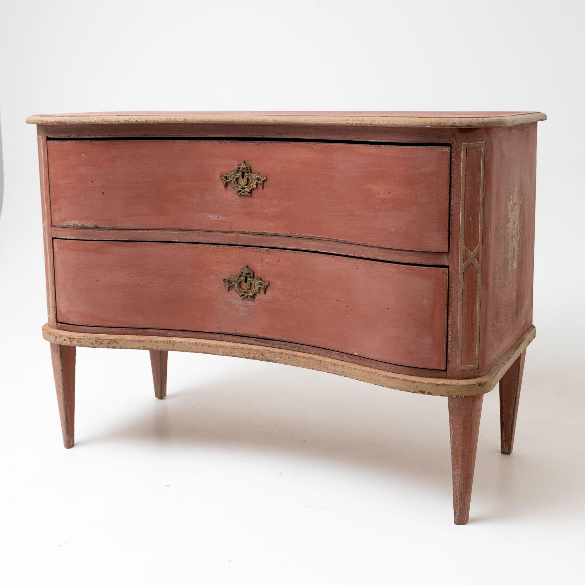 Softwood Painted chest of drawers, Denmark 19th century For Sale