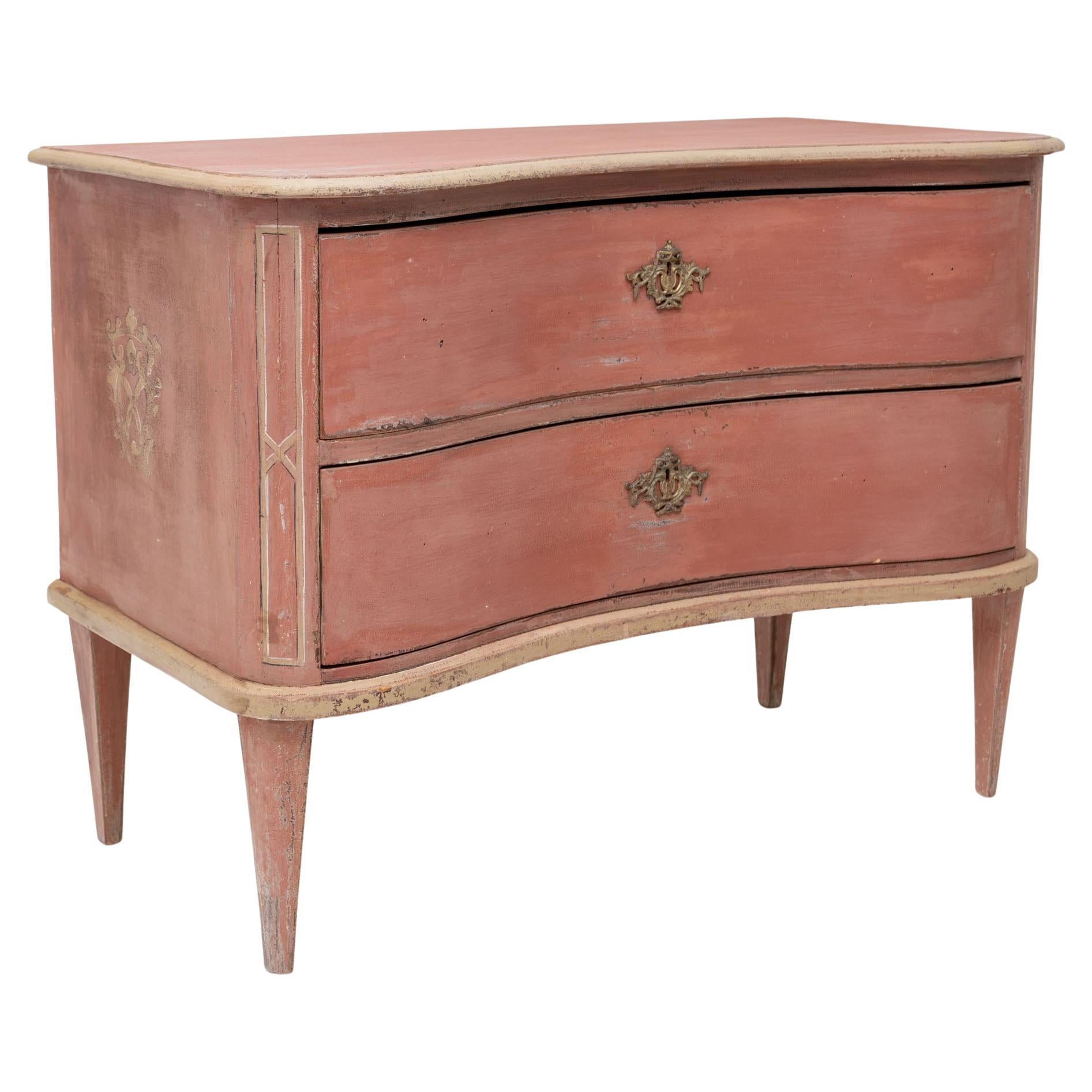 Painted chest of drawers, Denmark 19th century For Sale