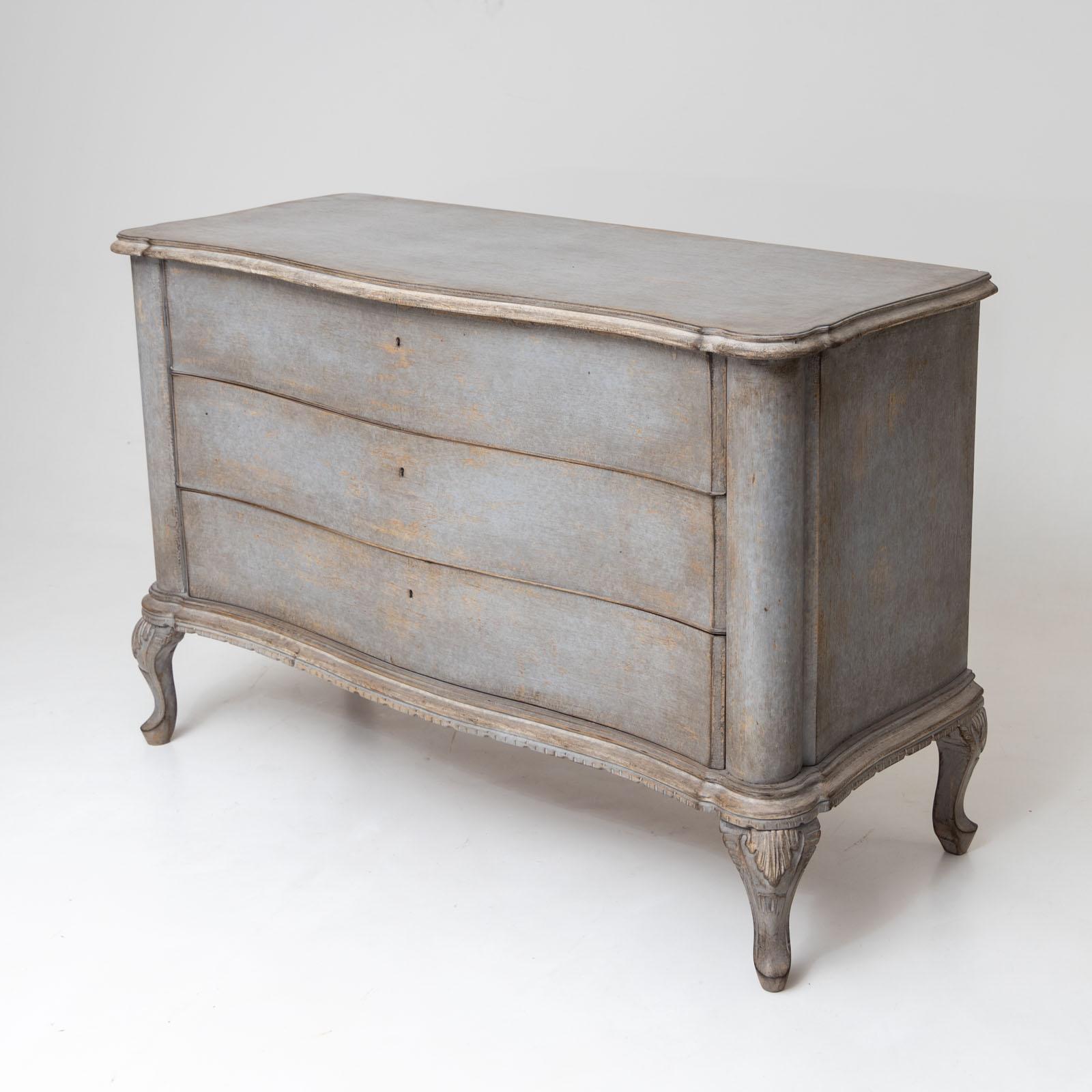 20th Century Painted chest of drawers in baroque style, 20th century