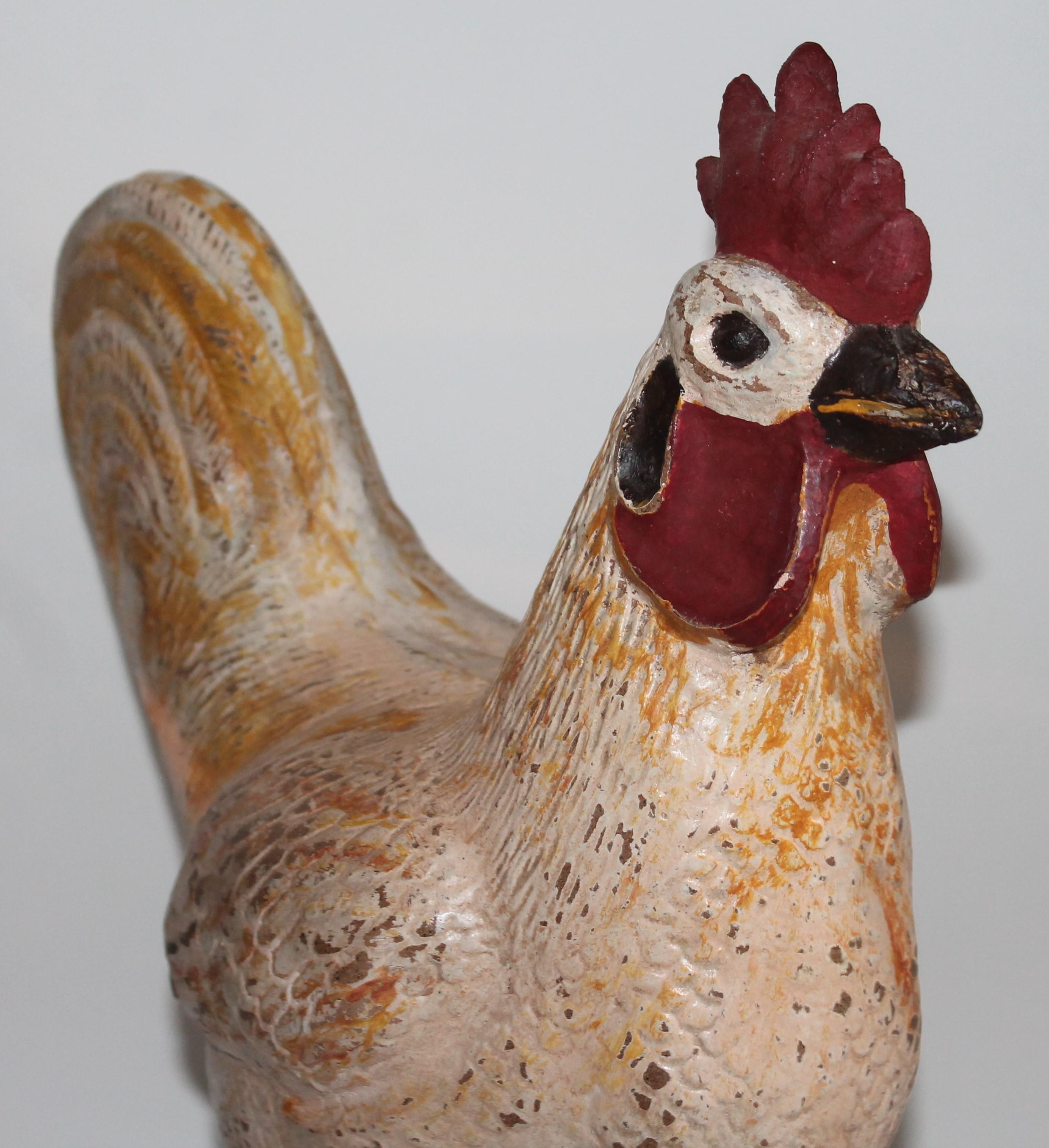 Country Painted Chicken of Concrete or Garden Ornament
