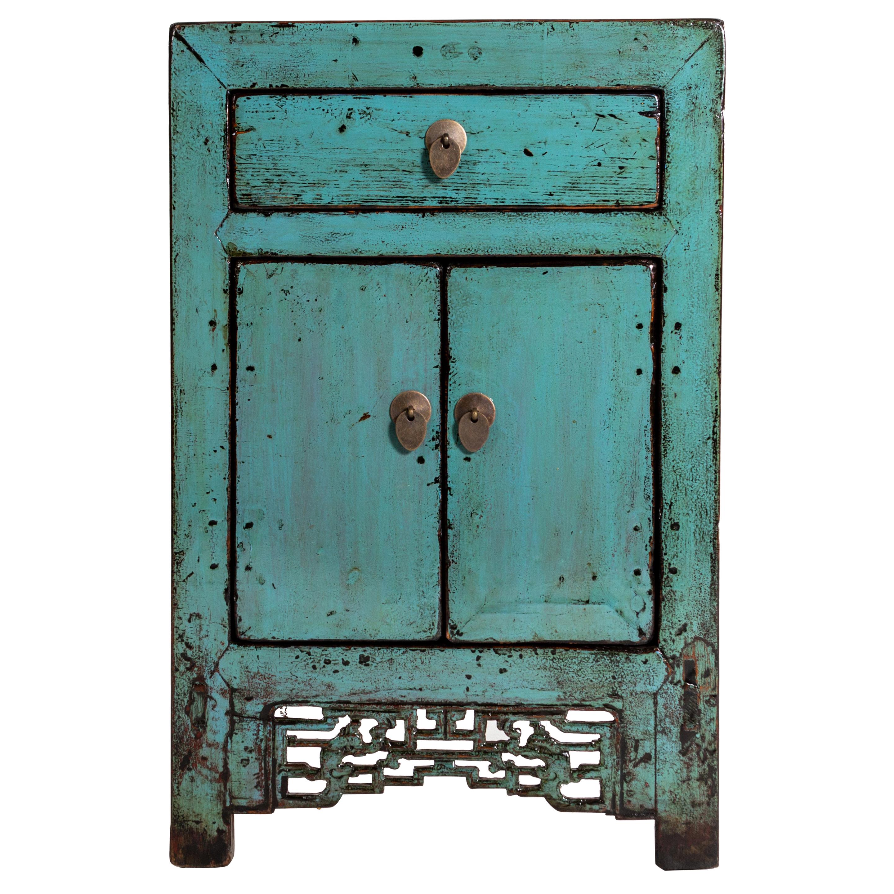 Painted Chinese Cabinet with a Drawer and Pair of Doors