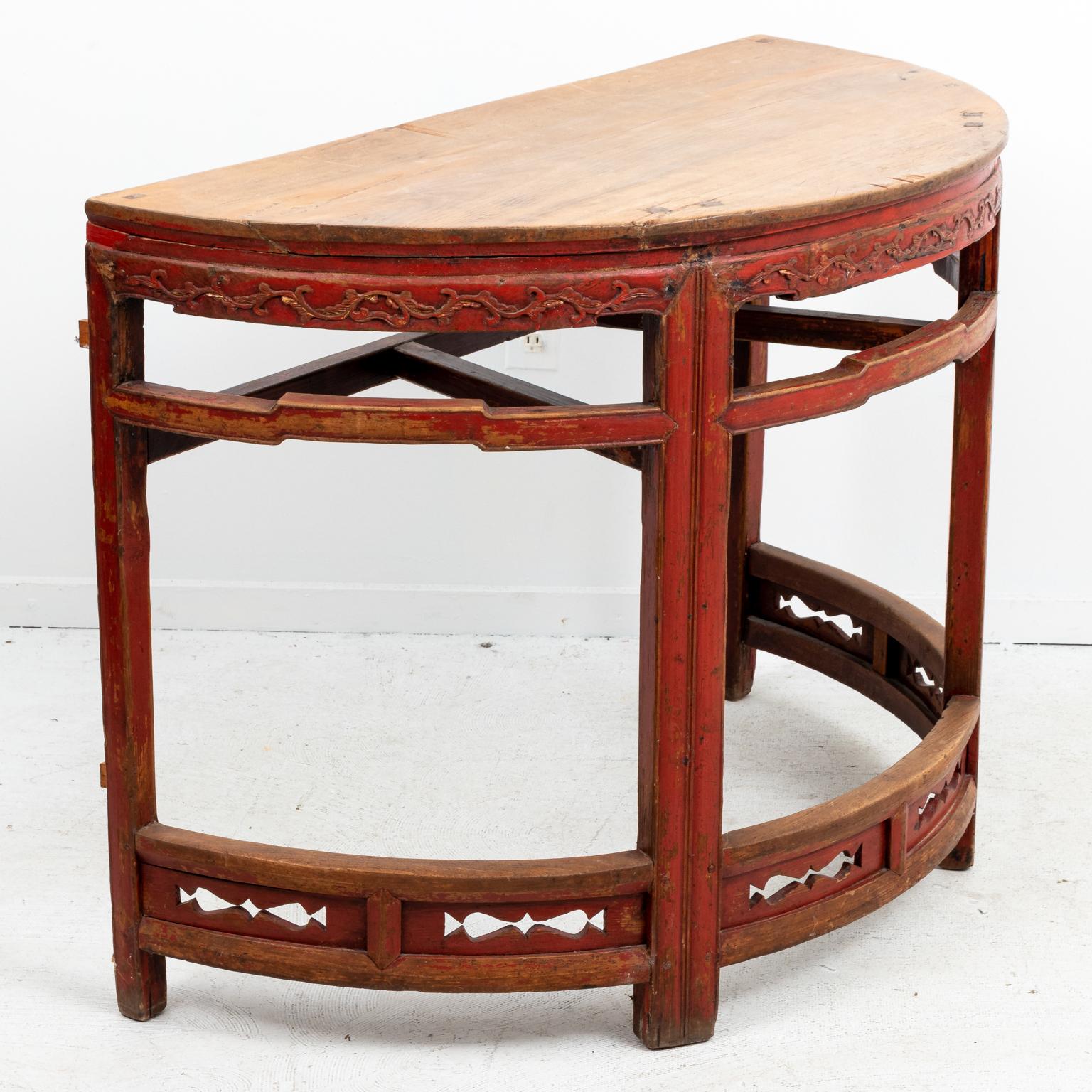Painted Chinese Demilune Tables 8