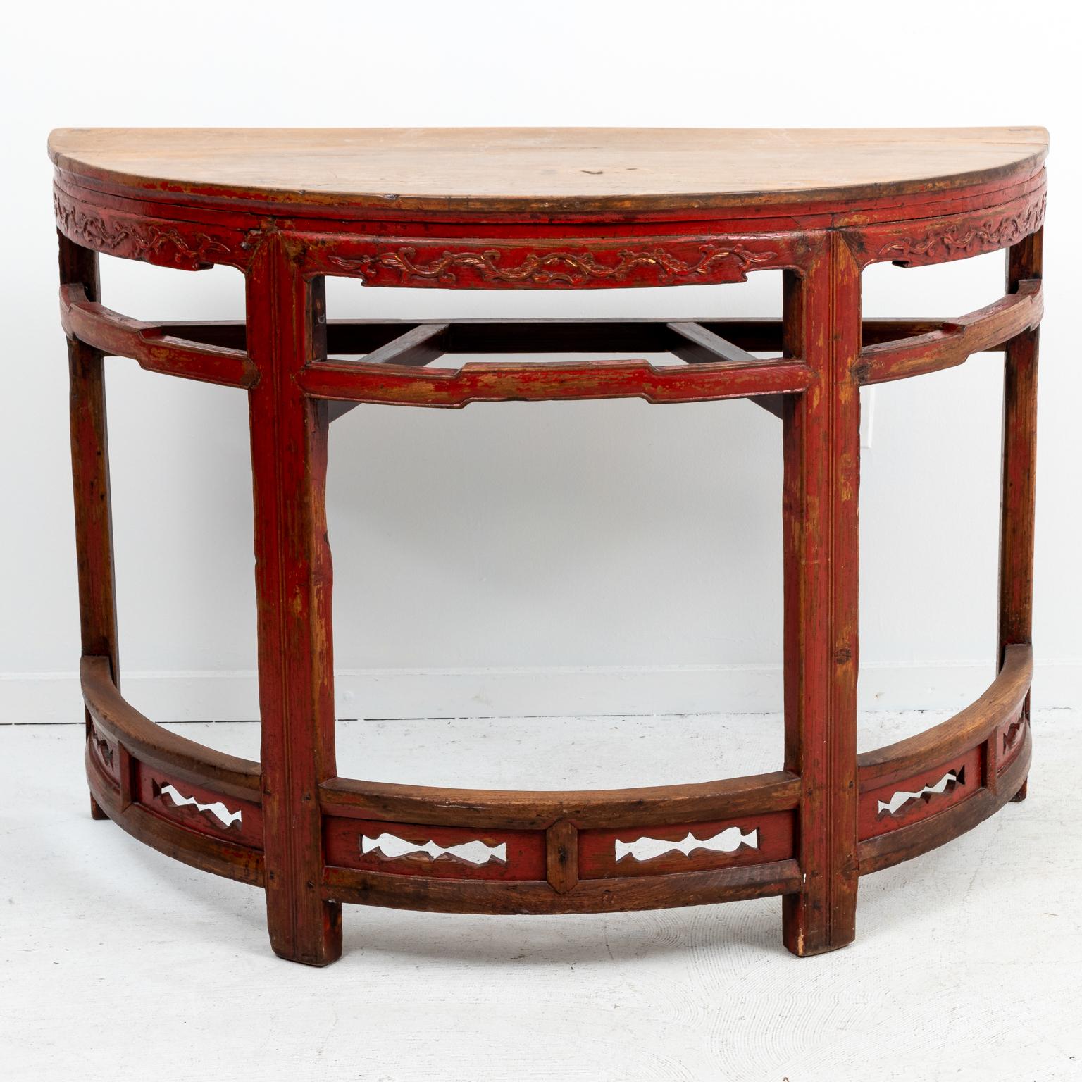 Painted Chinese Demilune Tables 10