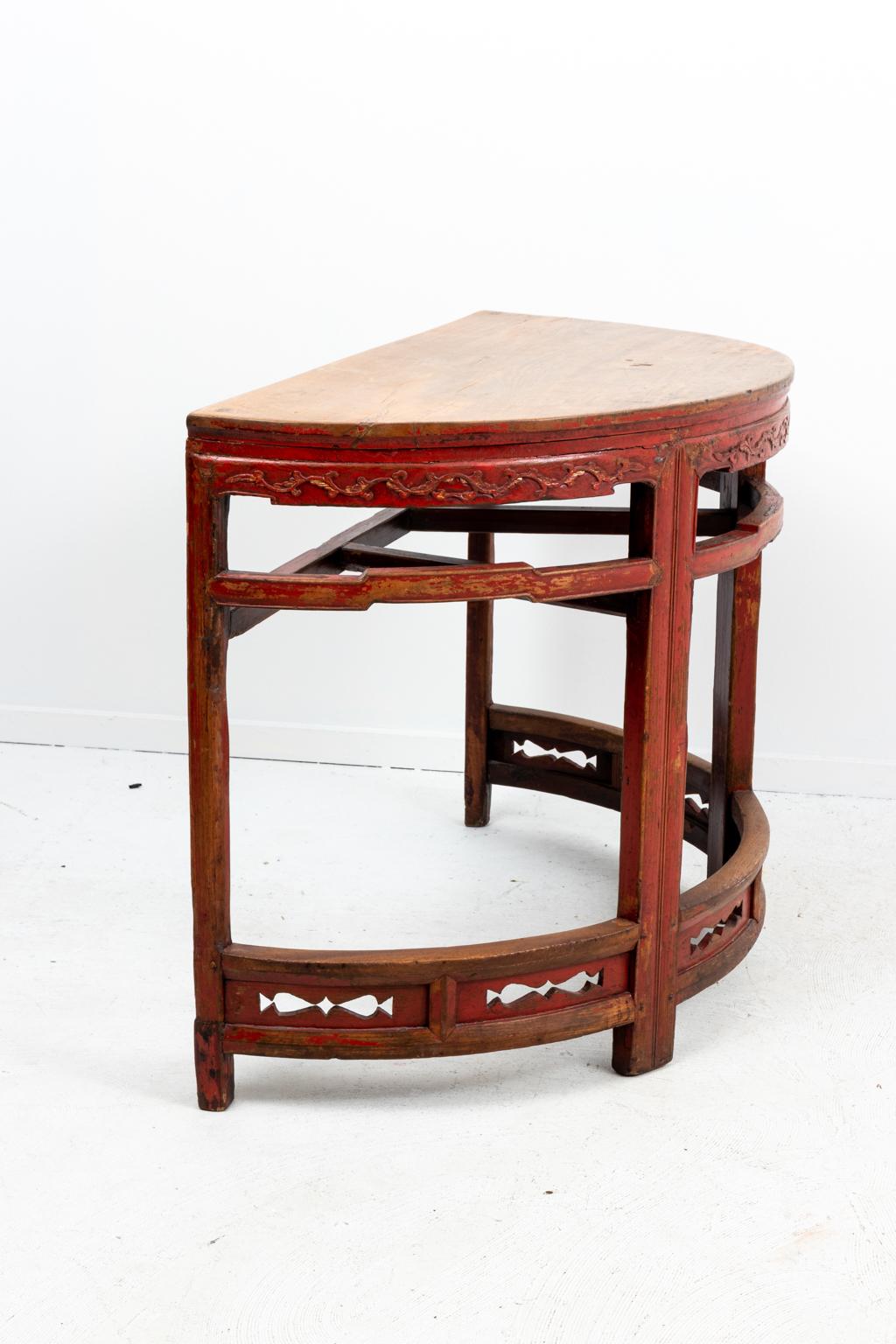Painted Chinese Demilune Tables 1