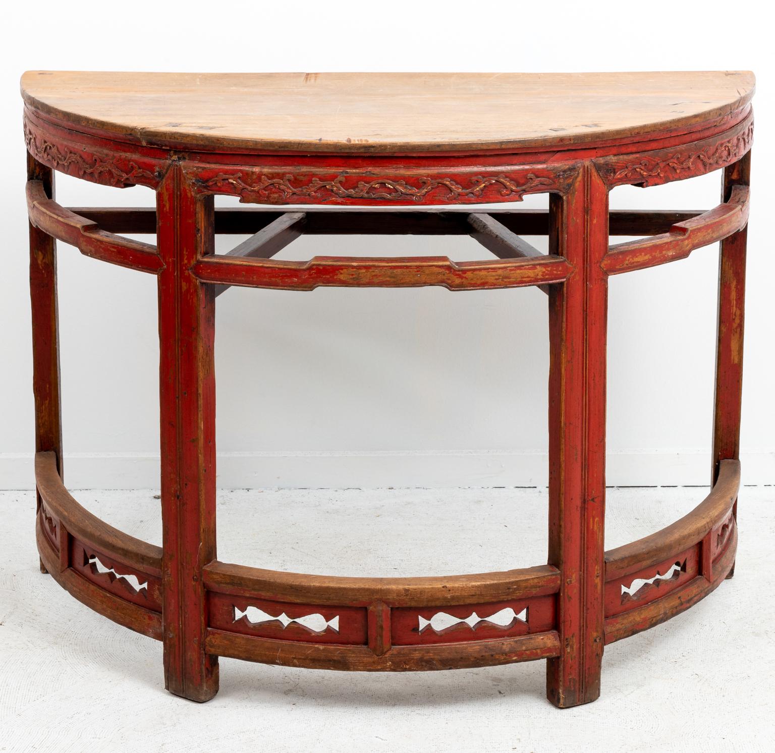 Painted Chinese Demilune Tables 4