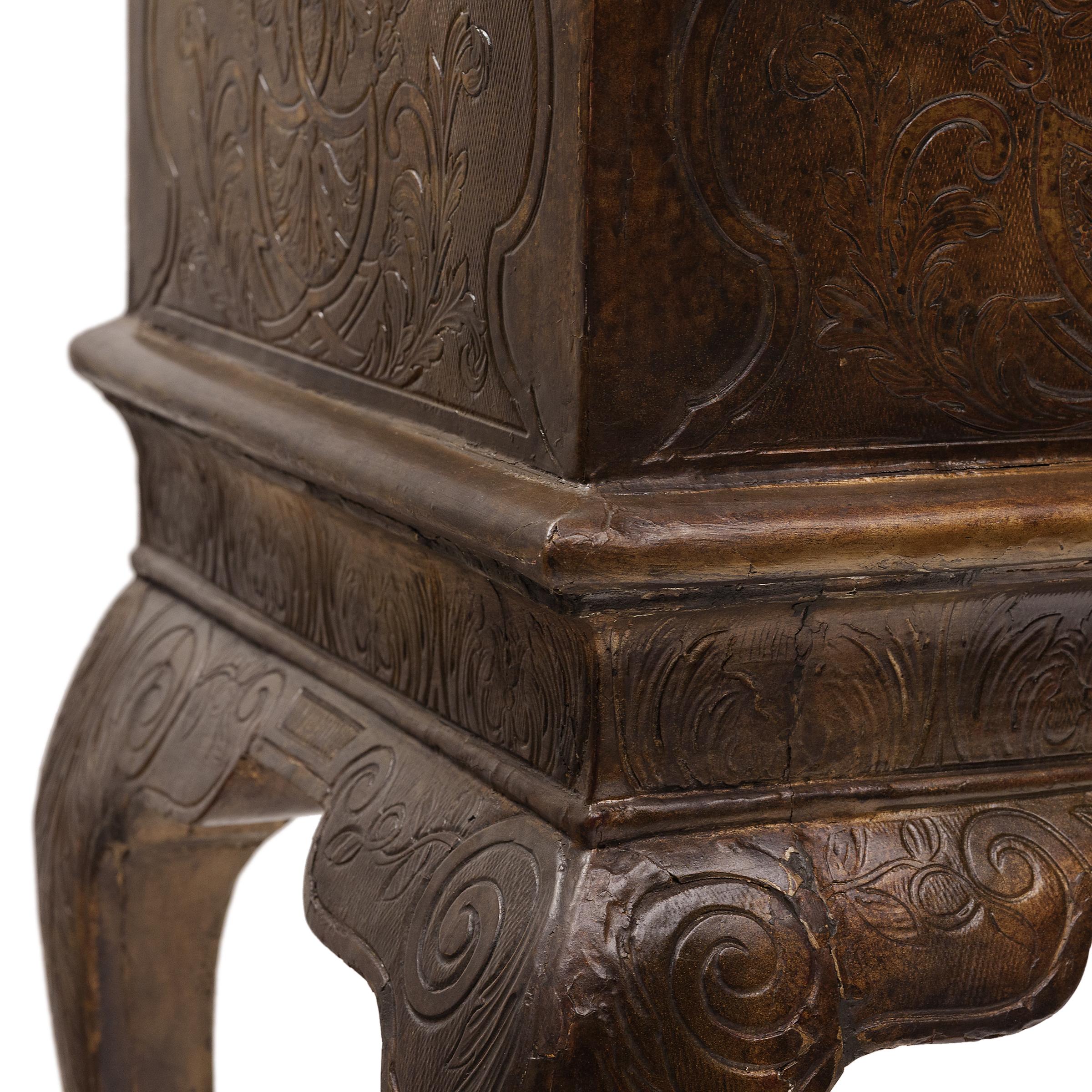 Painted Chinoiserie Bar Cabinet on Cabriole Stand 3