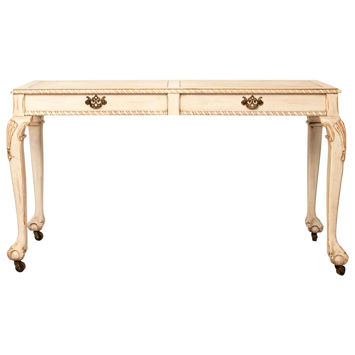 Painted Chippendale Style Ball and Claw Console Table