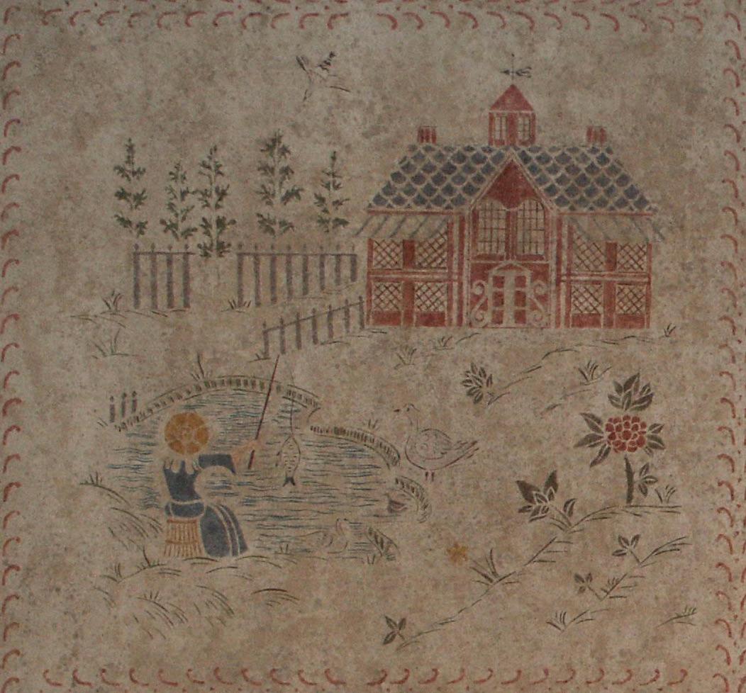 Painted, Cloth, Wallhanging, 20th Century, Scandinavian, Folk Art For Sale 2