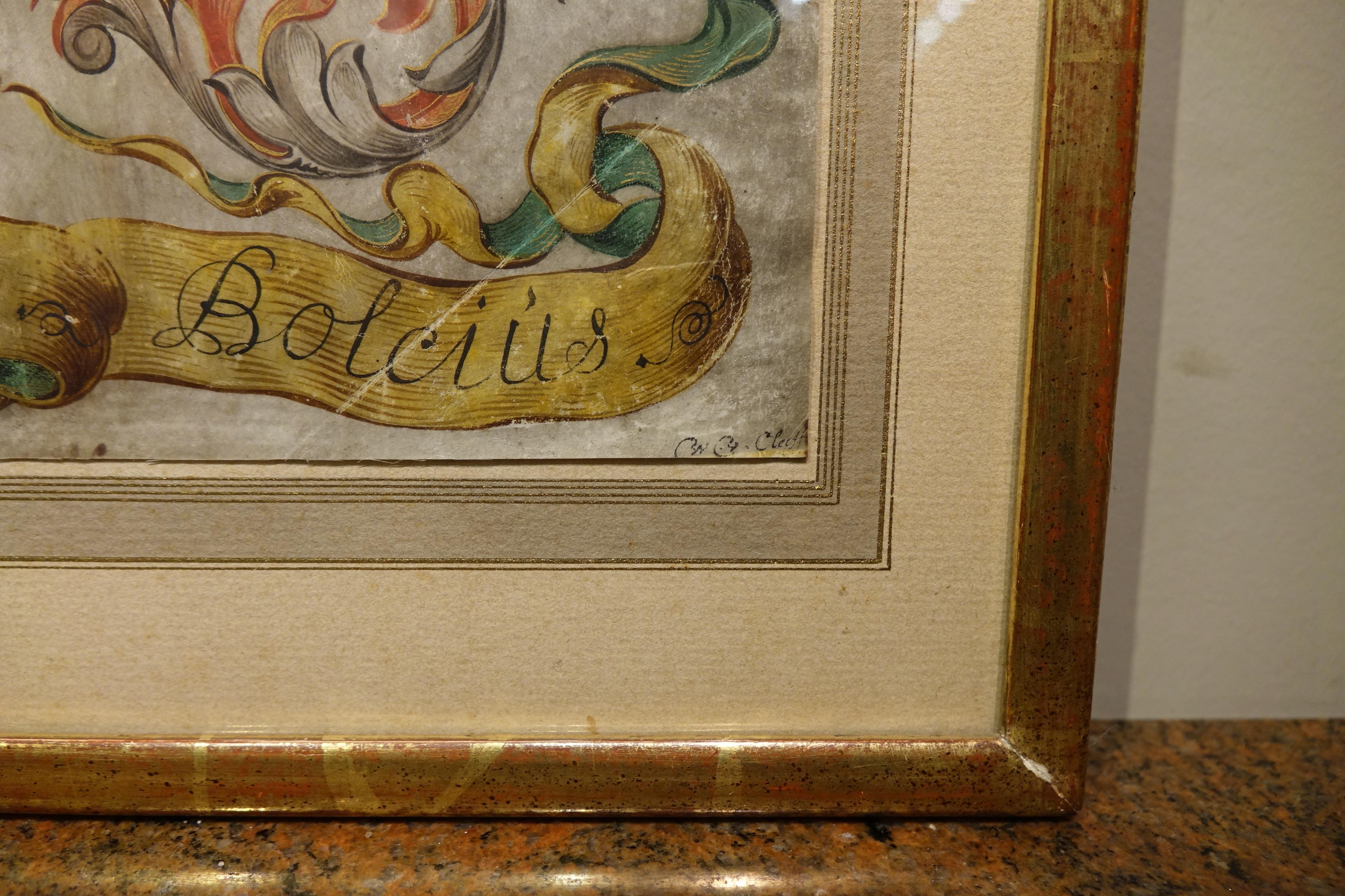 Gemaltes Wappen auf Vellum, Flandern, 17. Jh. im Zustand „Gut“ im Angebot in PARIS, FR