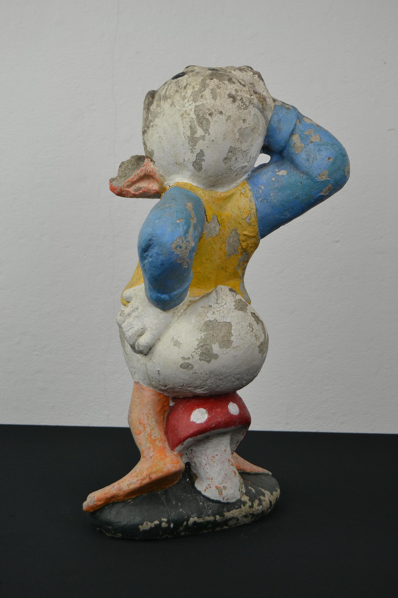 Painted Concrete Donald Duck Statue 4